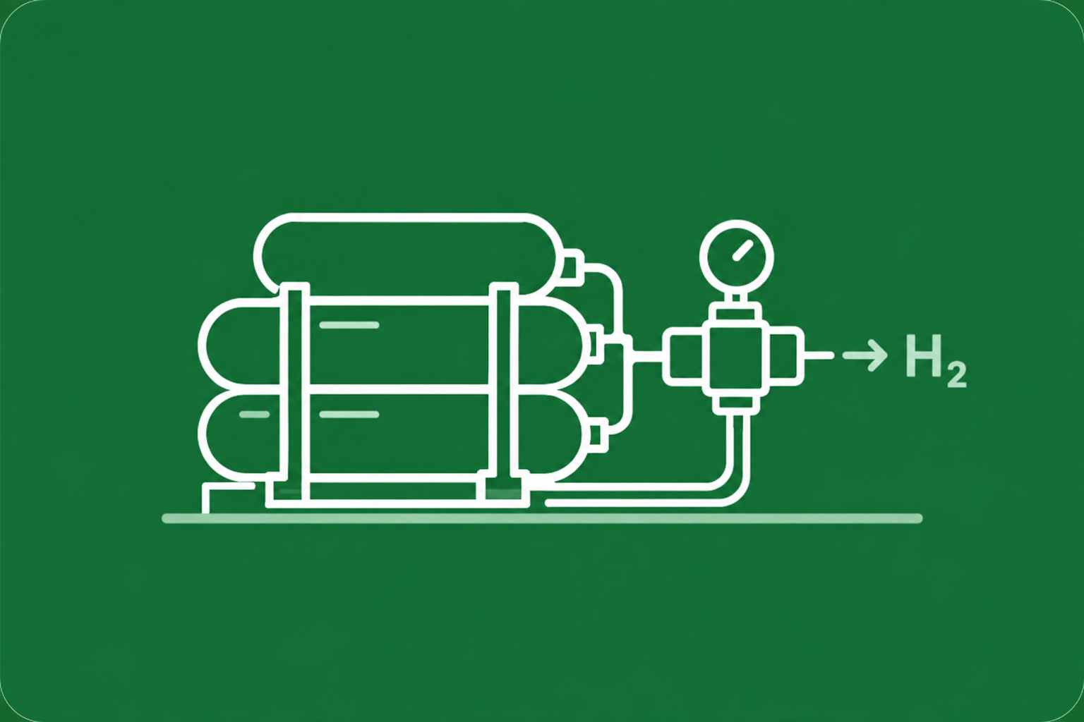 Pack of composite hydrogen cylinders with valve block and pressure gauge